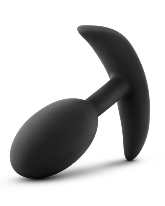 Anal Adventures Platinum Vibra Slim Butt Plug - Medium - Black