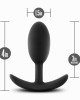 Anal Adventures Platinum Vibra Slim Butt Plug - Medium - Black