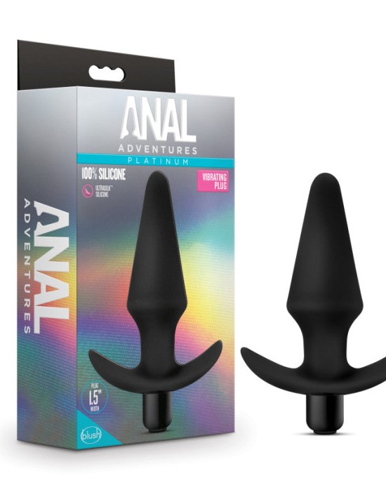 Anal Adventures Platinum Vibra Butt Plug - Black