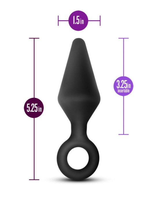 Anal Adventures Platinum Loop Butt Plug - Large - Black