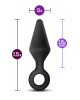 Anal Adventures Platinum Loop Butt Plug - Large - Black