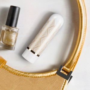 The Collection Glitzy Deco Bullet - White/Gold