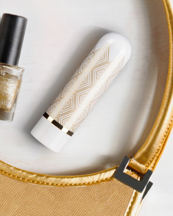 The Collection Glitzy Deco Bullet - White/Gold