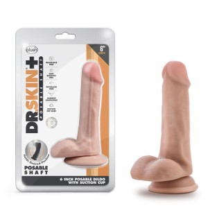 Dr. Skin Plus 6 Inch Girthy Poseable Dildo - Flesh