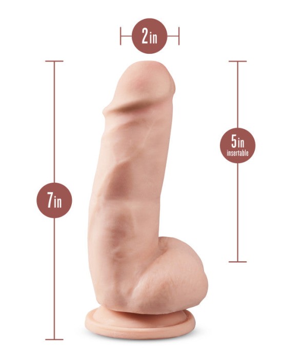 Dr. Skin Plus 7 Inch Girthy Poseable Dildo - Flesh