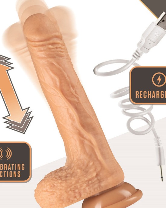 Dr. Skin 7 Inch Dr. Grey - Thrusting Poseable Dong - Flesh