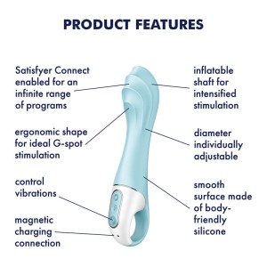 Satisfyer Air Pump Vibrator 5 with App Control - Blue