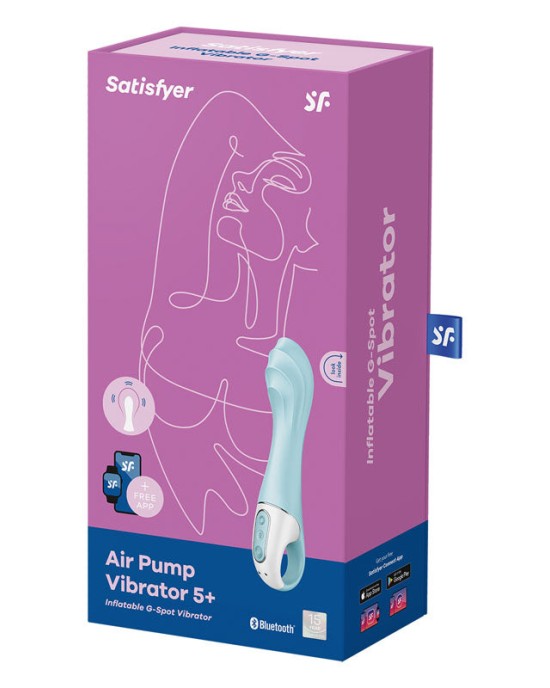 Satisfyer Air Pump Vibrator 5 with App Control - Blue