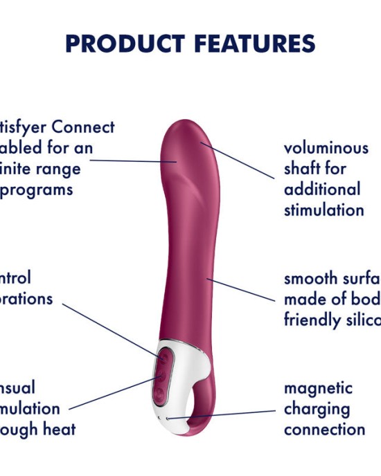 Satisfyer Big Heat G-Spot Vibrator with App Control - Red