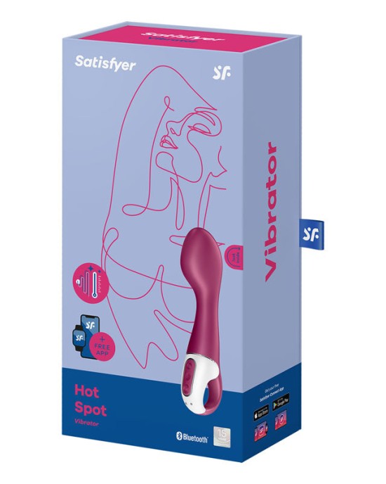 Satisfyer Hot Spot G-Spot Heated Vibrator with App Control - Red