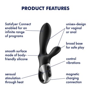 Satisfyer Heat Climax + Anal Heating Vibrator with App Control - Black