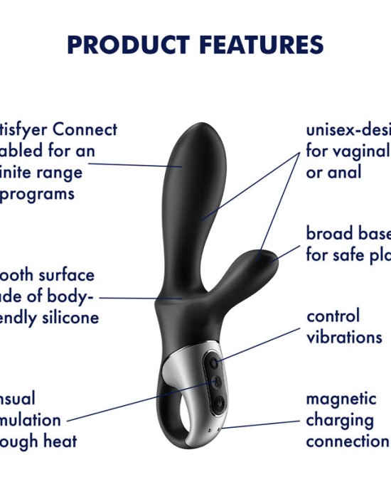 Satisfyer Heat Climax + Anal Heating Vibrator with App Control - Black