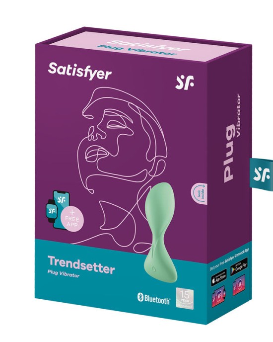 Satisfyer Trendsetter Vibrating Butt Plug with App Control - Light Green