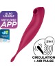 Satisfyer Twirling Pro+ Air Pulse Clitoral Vibrator with App Control - Dark Red