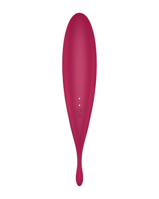 Satisfyer Twirling Pro+ Air Pulse Clitoral Vibrator with App Control - Dark Red