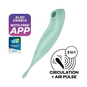 Satisfyer Twirling Pro+ Air Pulse Clitoral Vibrator with App Control - Mint