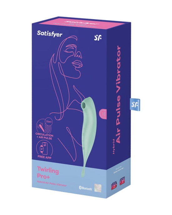 Satisfyer Twirling Pro+ Air Pulse Clitoral Vibrator with App Control - Mint