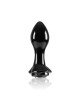 Crystal Rose - Black 9cm Glass Butt Plug