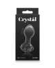 Crystal Rose - Black 9cm Glass Butt Plug