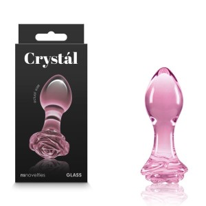 Crystal Rose - Pink 9cm Glass Butt Plug