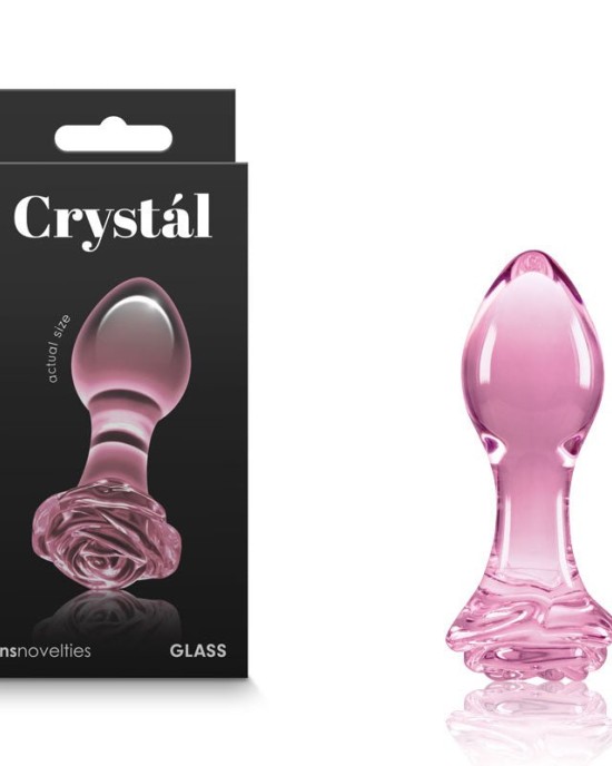 Crystal Rose - Pink 9cm Glass Butt Plug