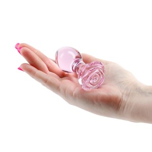 Crystal Rose - Pink 9cm Glass Butt Plug