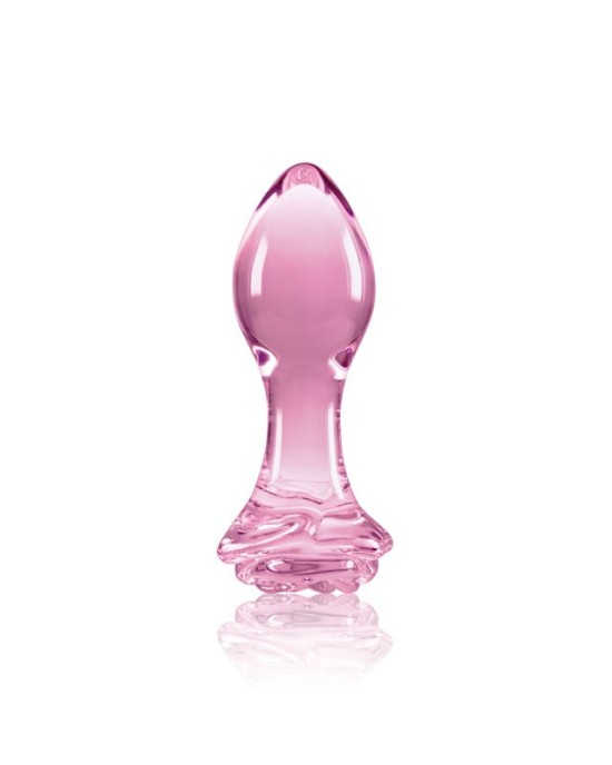 Crystal Rose - Pink 9cm Glass Butt Plug