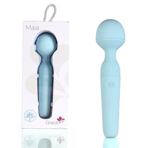 Maia Grace - 15 Function Bendable Massage Wand - Baby Blue