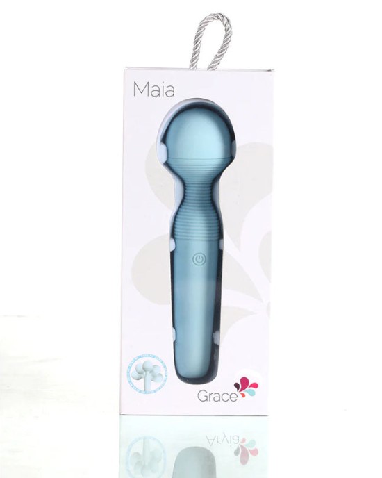 Maia Grace - 15 Function Bendable Massage Wand - Baby Blue