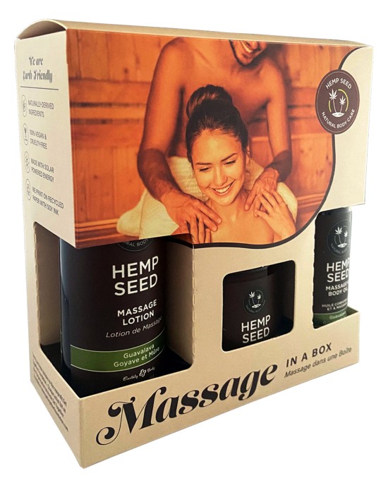 Hemp Seed Massage In A Box Gift Set - Guavalava