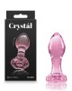 Crystal Flower -  Pink 9cm Glass Butt Plug