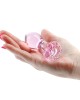 Crystal Flower -  Pink 9cm Glass Butt Plug