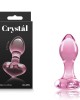 Crystal Heart - Pink 9cm Glass Butt Plug