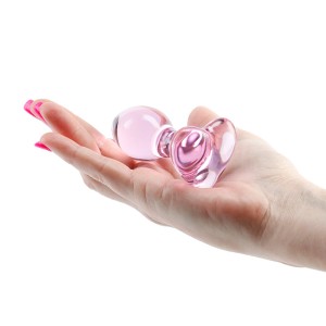 Crystal Heart - Pink 9cm Glass Butt Plug