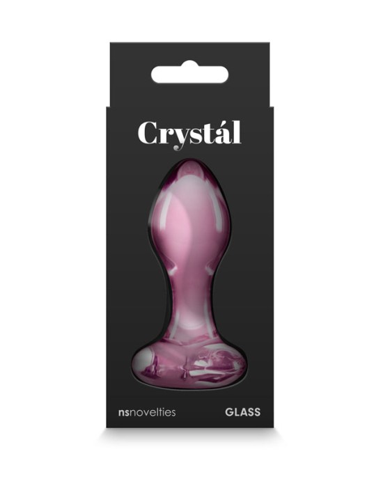 Crystal Heart - Pink 9cm Glass Butt Plug