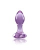 Crystal Heart - Purple 9cm Glass Butt Plug