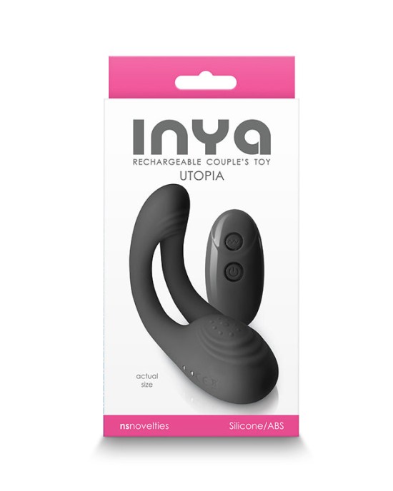 INYA Utopia - Black - Couples Dual Stimulator with Remote