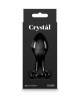 Crystal Flower - Black 9cm Glass Butt Plug