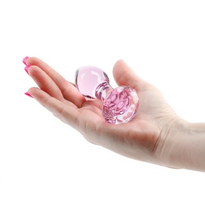 Crystal Gem - Pink 9cm Glass Butt Plug