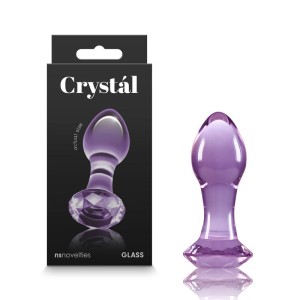 Crystal Gem - Purple 9cm Glass Butt Plug