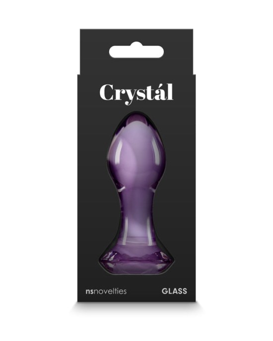 Crystal Gem - Purple 9cm Glass Butt Plug