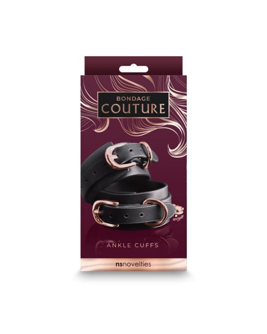 Bondage Couture Ankle Cuffs - Black