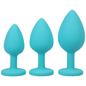 A-Play - Silicone Trainer Teal Butt Plug Set - Set of 3 Sizes