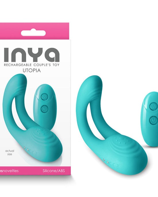 INYA Utopia - Teal - Couples Dual Stimulator with Remote