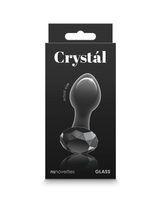 Crystal Gem - Black 9cm Glass Butt Plug