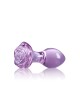 Crystal Rose - Purple 9cm Glass Butt Plug