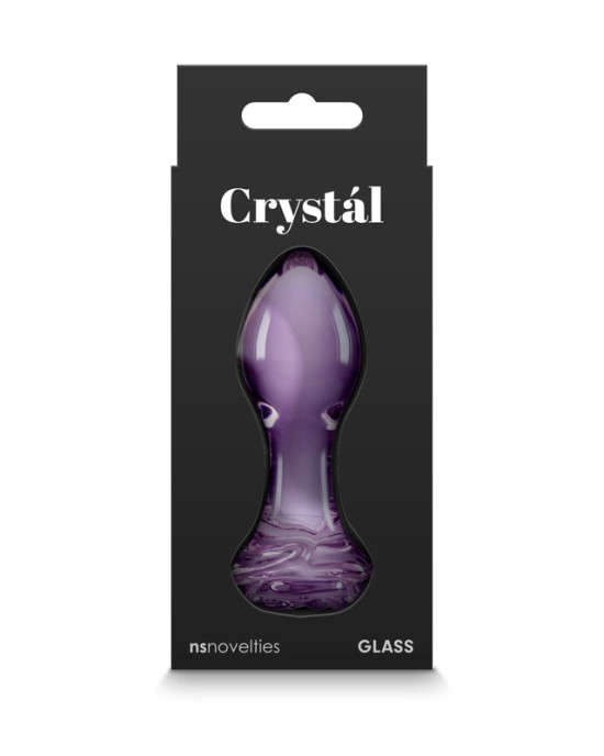 Crystal Rose - Purple 9cm Glass Butt Plug