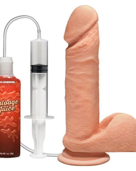 The D Perfect D Squirting 7 Inch with Balls - Flesh