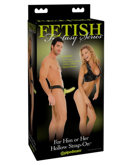 For Him or Her Hollow Strap-On - Glow in the Dark Dildo