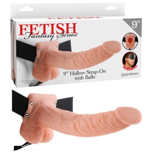 Fetish Fantasy Series 9 Inch Hollow Strap-on With Balls - Flesh